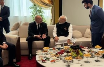 İlham Əliyev Bişkekdə Narenda Modi ilə görüşüb