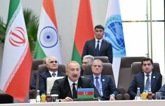 İlham Əliyevin sosial media hesablarında "ŞƏT plyus" formatında görüşündəki çıxışına dair paylaşım edilib