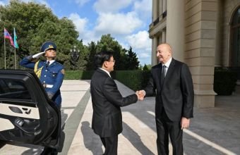 Laos Prezidentinin Bakıda rəsmi qarşılanma mərasimi olub -