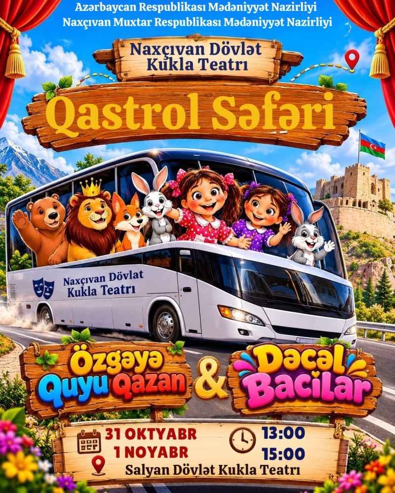 Naxçıvan Dövlət Kukla Teatrı Salyanda iki tamaşa ilə çıxış edəcək